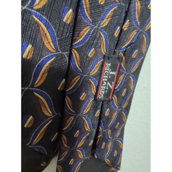 Jz Richards Nordstrom Tie Abstract Multicolor Black Purple Brown 100% Silk - Picture 4 of 7